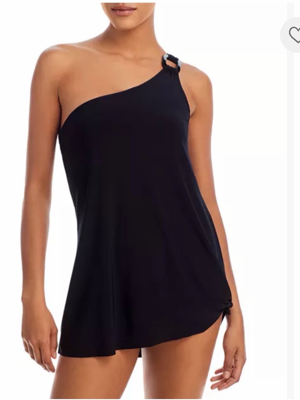Magicsuit Black One-Shoulder Swimdress with Ring Accent
